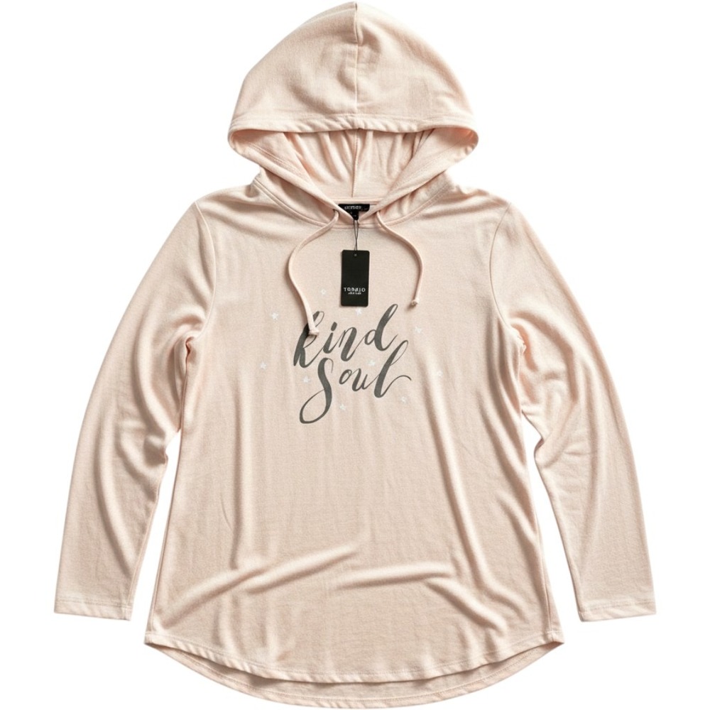 Torid Pink Kind Soul Hacci Hoodie 2X 18-20 Graphic Star Pullover 12261020